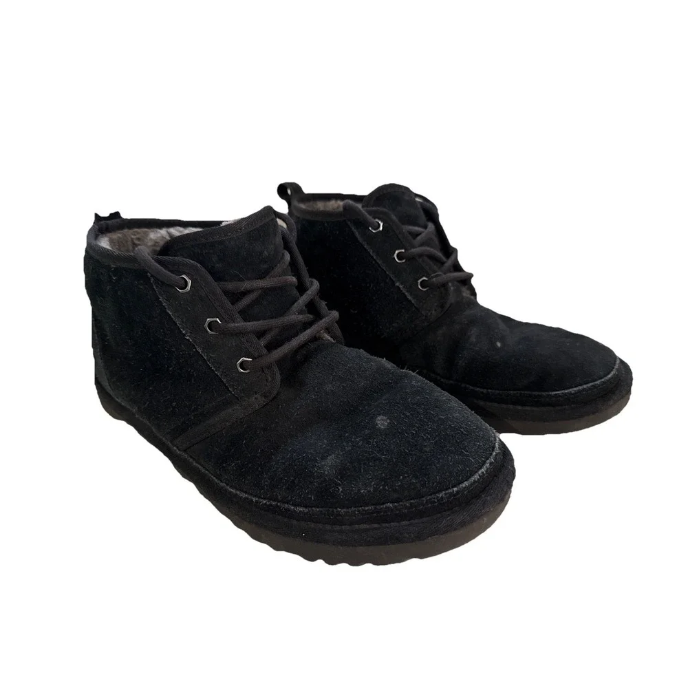 UGG Mens Neumel Classic Suede Lace-Up Ankle Chukka Boot Black Size‎ 10